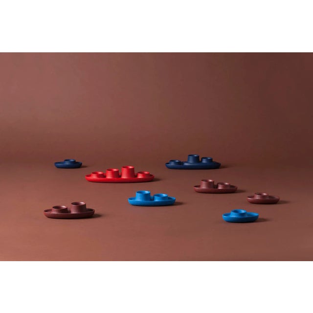 Aye Aye! Candleholder with 3 Funnels in Wine Red by etc.etc. for Emko For Sale - Image 7 of 7