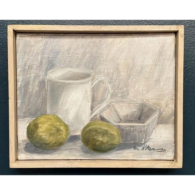 Main Klarmo‑kärred, Jug, Bowl and Fruits, 1961, Oil Painting on Canvas, Framed For Sale - Image 11 of 18