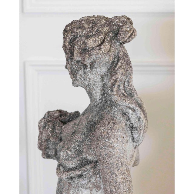 Stone Set of Four Italian 1930s Neoclassical Garden Sculptures, The Four Seasons For Sale - Image 7 of 15