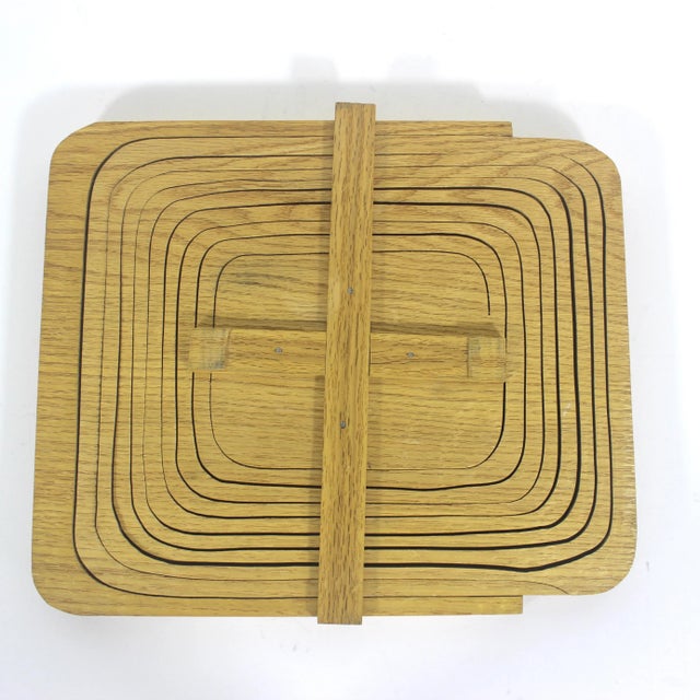 Vintage Wood Collapsible Basket Bowl For Sale - Image 9 of 9