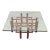 Vintage McGuire Red Rattan Bamboo and Brass Glass Top Square Coffee Table For Sale