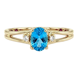 Royal Swiss Blue Topaz Ring - Wedding Engagement Ring Us 7