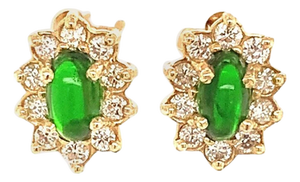 Natural Tourmaline Diamond Earrings 14k Gold 0.85 TCW Certified