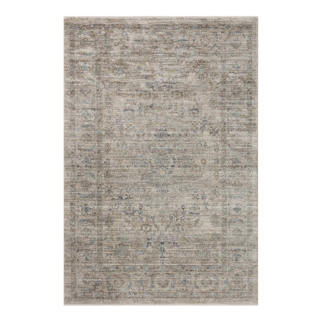Jean Stoffer x Loloi Katherine Beige / Mist 3'-6" x 5'-6" Accent Rug For Sale