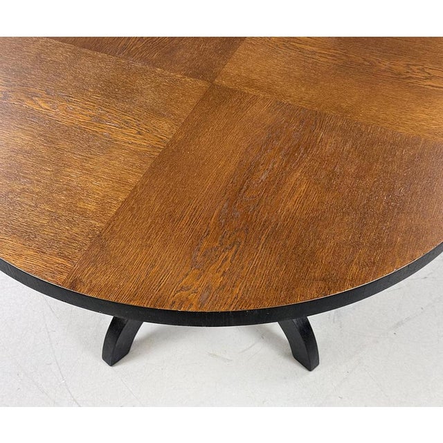 1930s Art Deco Round Oak Coffee Table, 1930s For Sale - Image 5 of 7