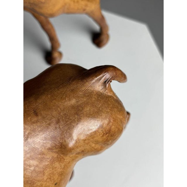 Brown Leather Decorative Statues of Dromedaries, Set of 2 For Sale - Image 8 of 17
