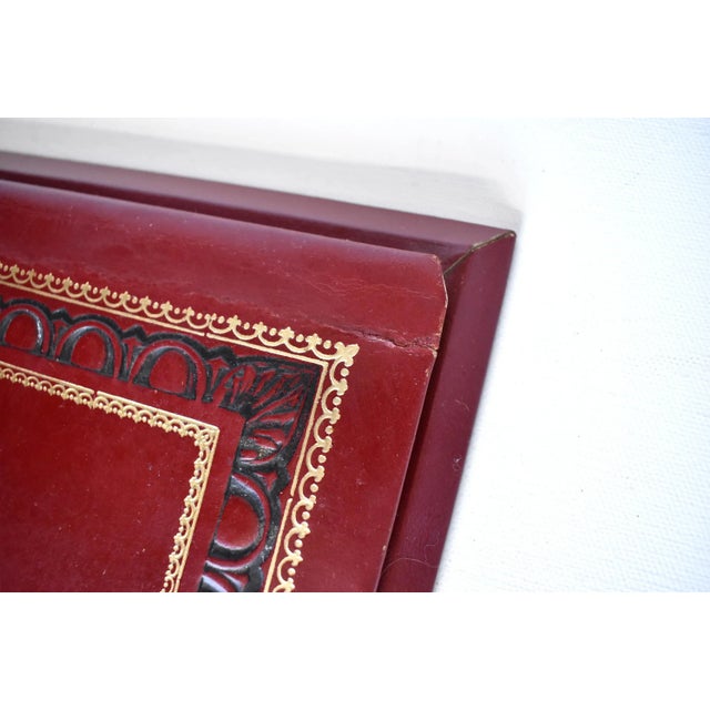 Vintage Red Leather Desk Set - Document Holder, Pencil Cup, and Letter Holder For Sale In San Francisco - Image 6 of 13