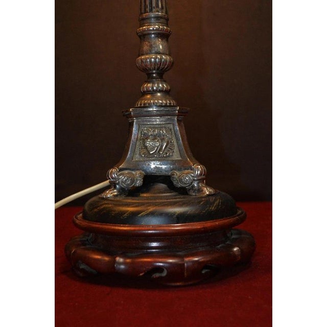 Edwardian Silver Plate Ecclesiastical Altar Table Lamp, 1910 For Sale - Image 12 of 18