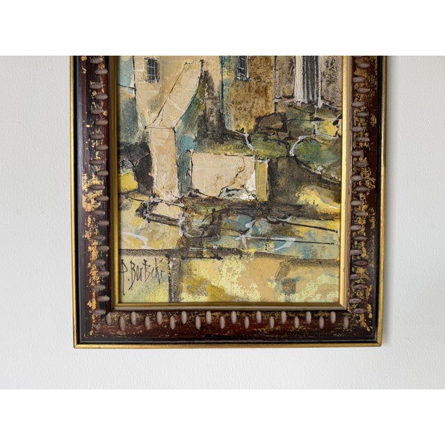 1970s Vintage European Village Landscape Oil on Canvas Painting – Framed For Sale - Image 5 of 12