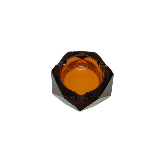 Maroon Polish Art Deco Ashtray from Zawiercie Glassworks, 1960s For Sale - Image 8 of 10