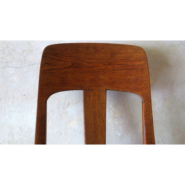 Art Nouveau Side Chair in Oak and Royal Purple Velvet, 1900s For Sale - Image 3 of 17