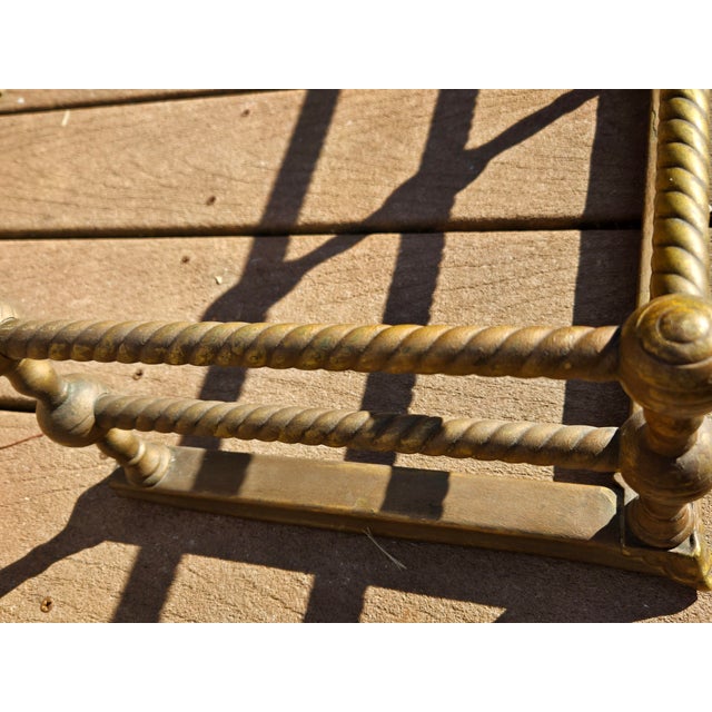19th Century Victorian 42" Brass Fireplace Fender For Sale - Image 10 of 15