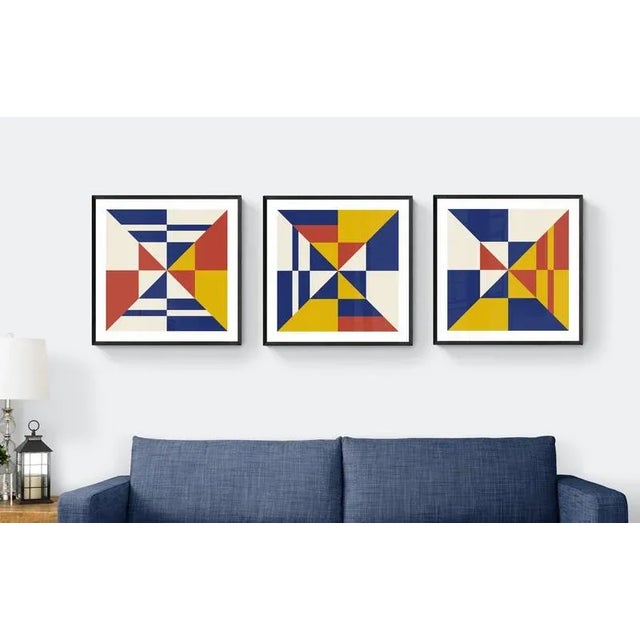 Modern "Modern Nautical Blue Block C" Geometric Fine Art Print by Melinda Cox 30" X 30" For Sale - Image 3 of 5