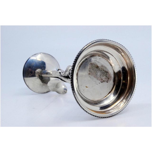 Mythological Figure Candlestick in Silver on Pearly Base For Sale - Image 6 of 9