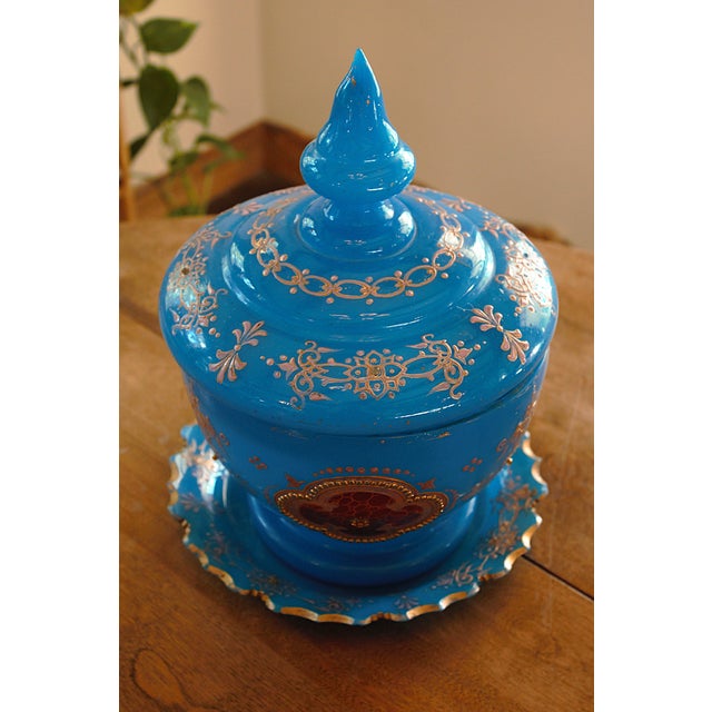 Here is a beautiful 19th-century antique French Opaline punch bowl to add a sophisticated touch to your home decor. We...