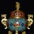 Metal Elegant Vintage Chinese Cloisonné Enamel & Gilt Bronze Tripod Censer on Stand For Sale - Image 7 of 9