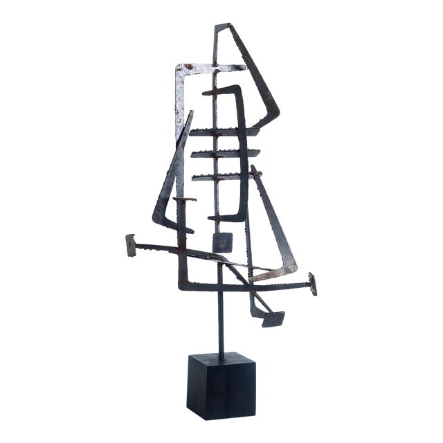 1950s Studio Forged Metal Sculpture For Sale