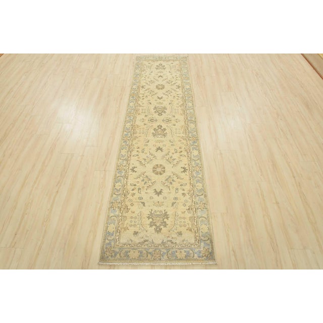 Modern Ziegler Runner 2'7'' X 8'10'' Beige Wool Hand-Knotted Oriental Rug For Sale - Image 3 of 12