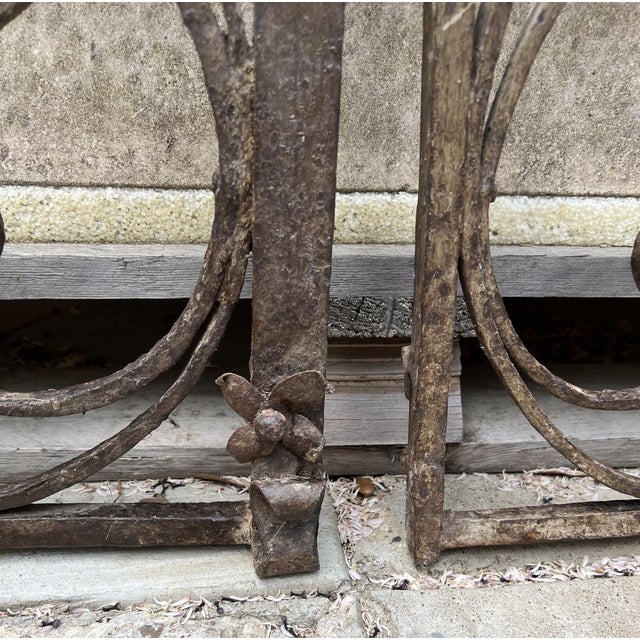 Brown Pair of 17th/18th Century Forged Iron Low Gates From Haute-Savoie, France For Sale - Image 8 of 18