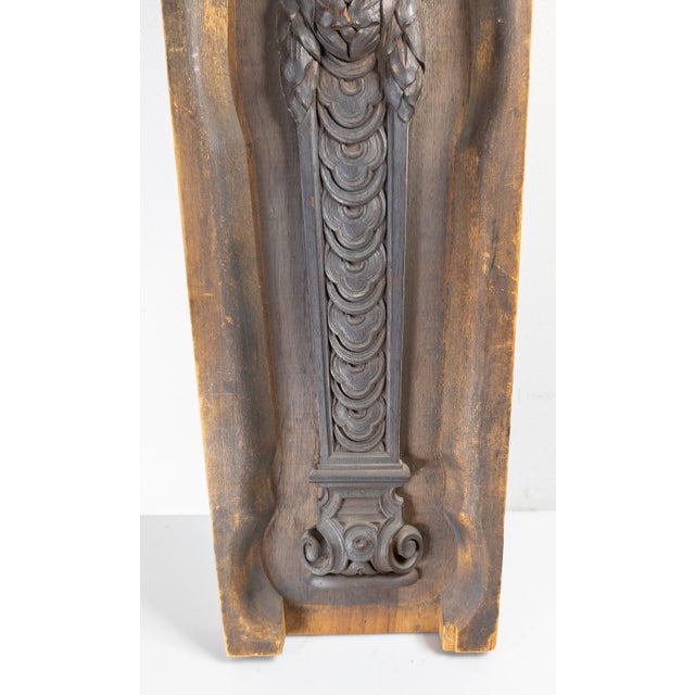 Brown 19th Century Finely Carved Walnut Architectural Pilaster Element For Sale - Image 8 of 12