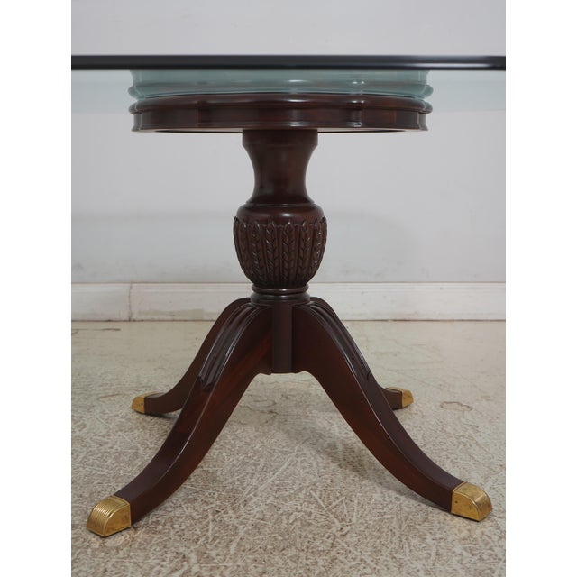 Lexington Furniture Lexington Duncan Phyfe Mahogany Glass Top Dining Room Table For Sale - Image 4 of 12