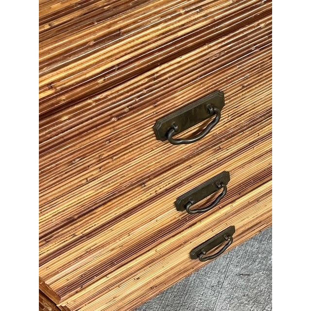 Wood Vintage Pencil Reed Waterfall Dresser For Sale - Image 7 of 12