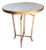 Brass and White Stone Side Table For Sale