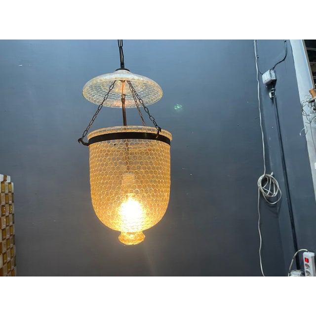 Metal Vintage Iridescent Glass Mosaic Pendant Light with Bronze Fittings, 1960s For Sale - Image 7 of 16