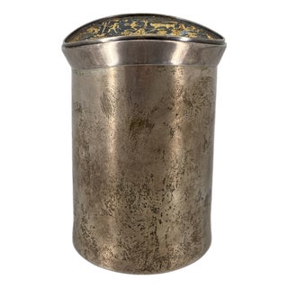 Lidded Box in 925 Sterling Silver with Enameled Zodiac Signs, 1960s For Sale