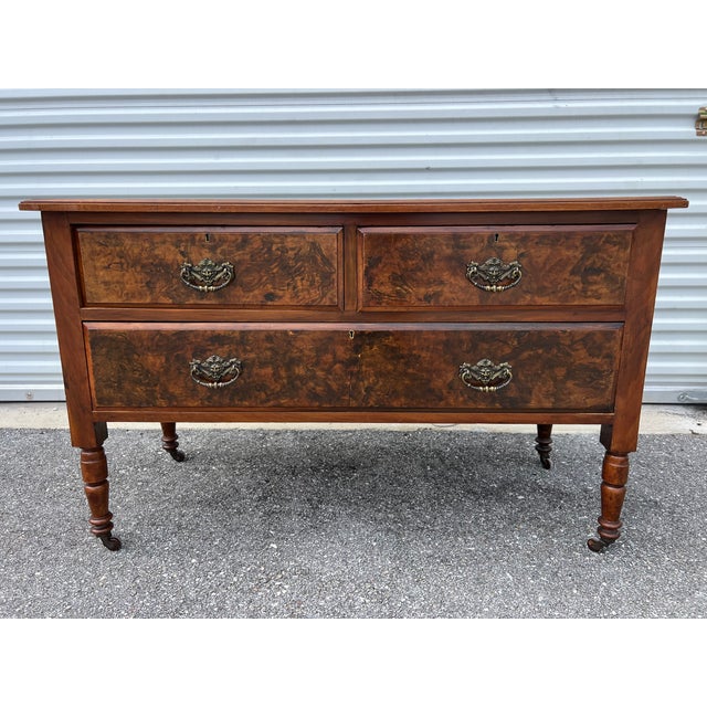 Antique Victorian Burl Dresser For Sale - Image 10 of 11