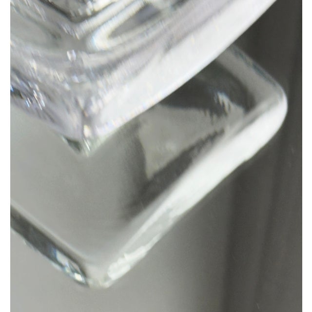 Transparent Late 20th Century Kosta Boda Clear Art Glass Square Dish by Bertil Vallien For Sale - Image 8 of 13