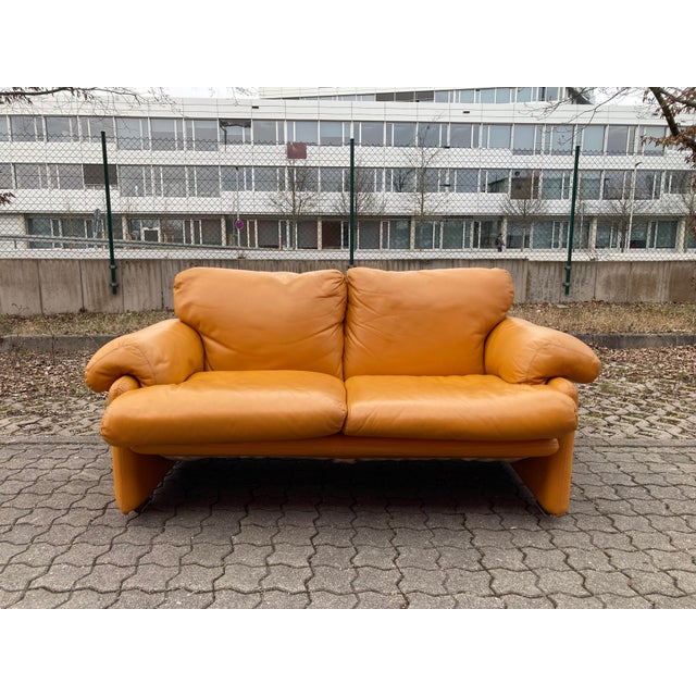 Coronado Sofa in Cognac Leather by Afra & Tobia Scarpa for B&B Italia / C&B Italia, 1970s For Sale - Image 3 of 18