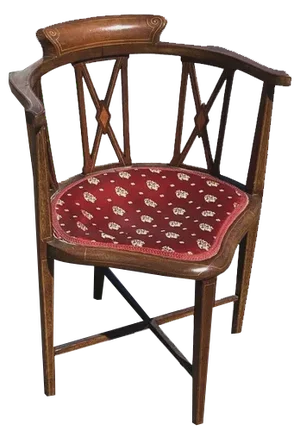 Inlaid Brown Mahogany Armchair
