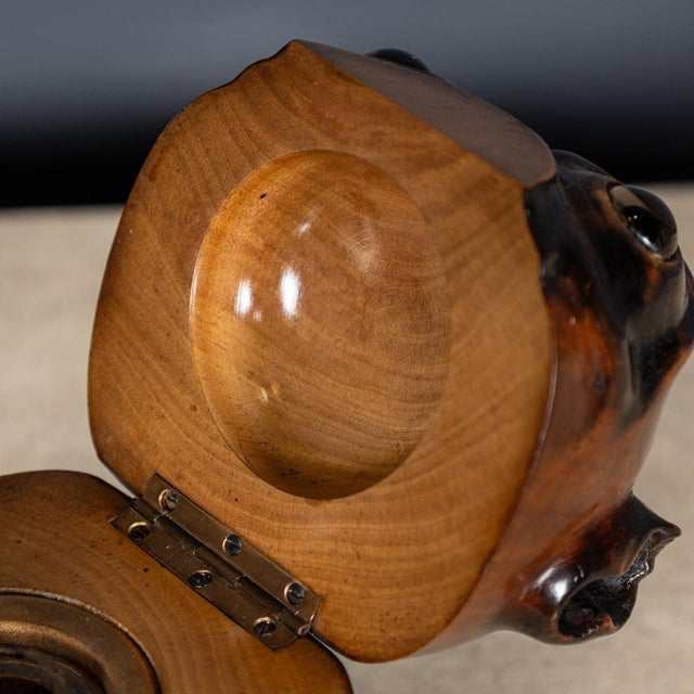 Antique 20th Century Wood of Life Bulldog Inkwell Jar, 1910s For Sale - Image 11 of 18