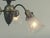 Victorian 1910 Victorian All Brass 3-Arm Electric Chandelier, All Original, Glass Shades For Sale - Image 3 of 5