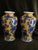 Vintage Chinese Yellow Ground & Cobalt Blue Chrysanthemum Baluster Vases - A Pair For Sale - Image 10 of 10