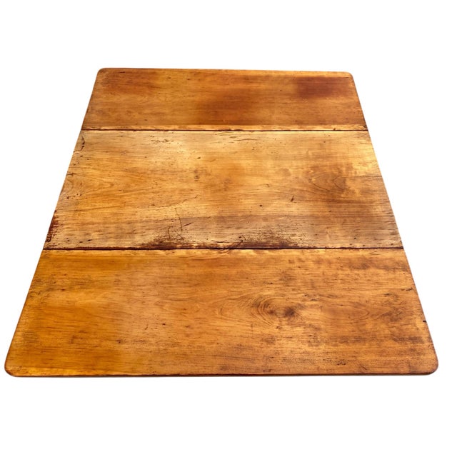 Wood Antique Sheraton Southern Cherry Drop Leaf Table With Spool Turned Legs For Sale - Image 7 of 12