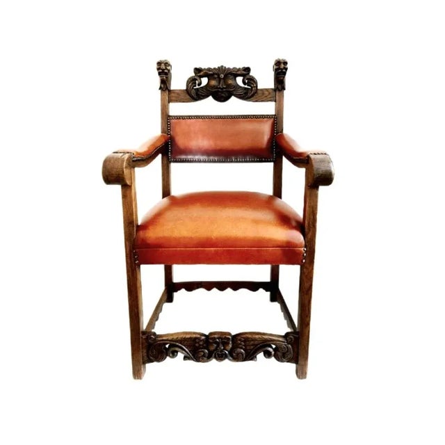 Mid 19th Century Antique Italian Renaissance Chair, 1850 For Sale - Image 5 of 5