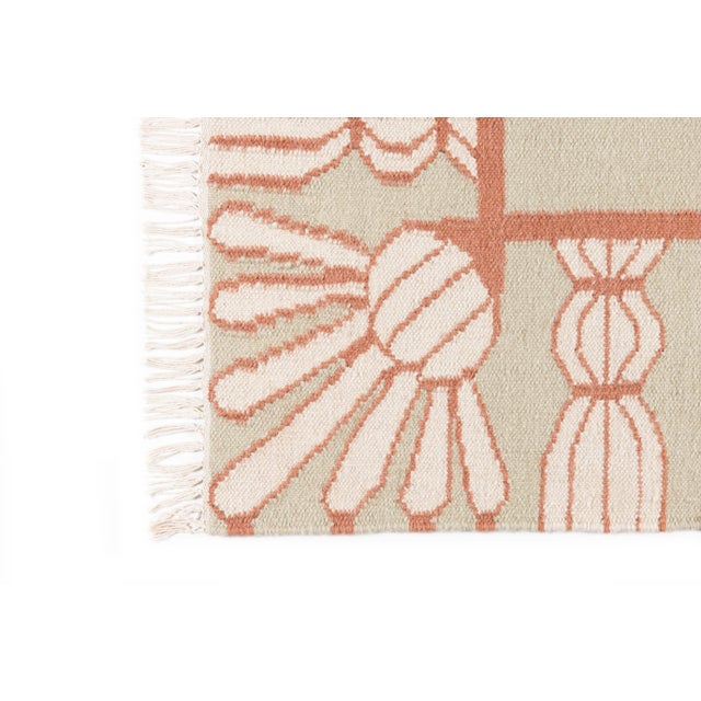 Not Yet Made - Made To Order Part & Parcel Goods Wool Tassel Rug, 5' x 8', Celadon, Topaz and Eggshell For Sale - Image 5 of 5
