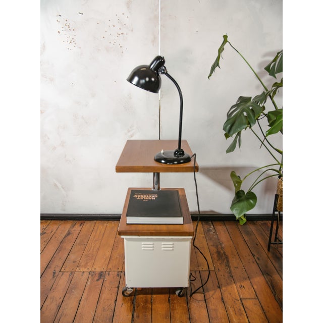Vintage Famed Lamp Cart with Oak Tops, 1960s For Sale - Image 17 of 18