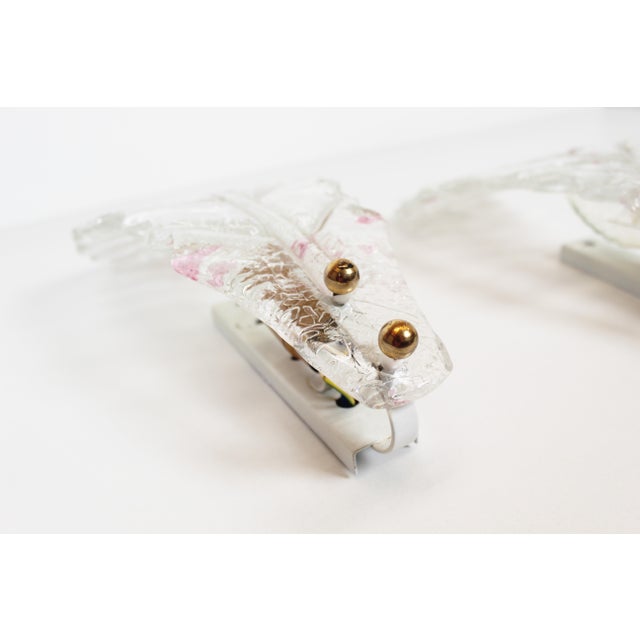 Italian Foglio Wall Lamps in Murano Glass, 1980s, Set of 2 For Sale - Image 3 of 8