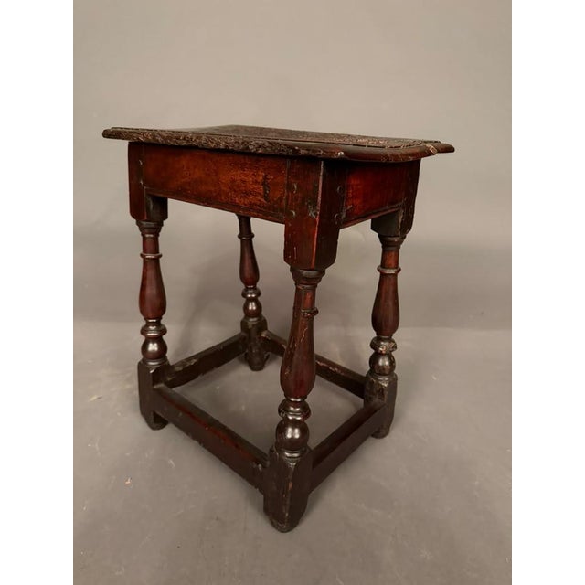 18th Century Country English Oak Low Stool, Circa 1780 For Sale - Image 9 of 13