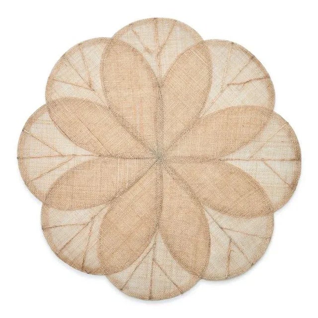 Boho Chic Sinamay Flower Placemats, Natural, Set of 4 For Sale - Image 3 of 3