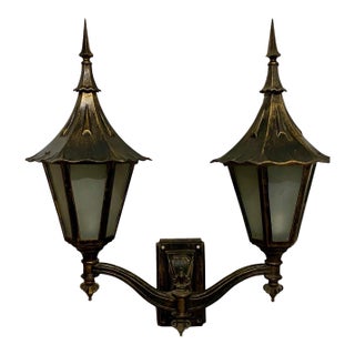 Vintage Hadco Witch Hat Gothic Victorian Outdoor Porch Double Light Sconce For Sale