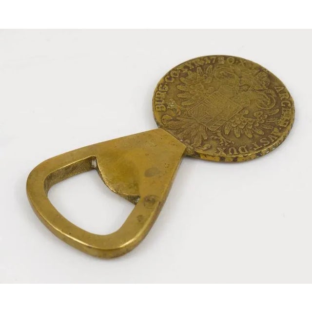 Brass Maria Theresia Coin Bottle Opener attributed to Carl Auböck, Austria, 1950s For Sale - Image 6 of 9