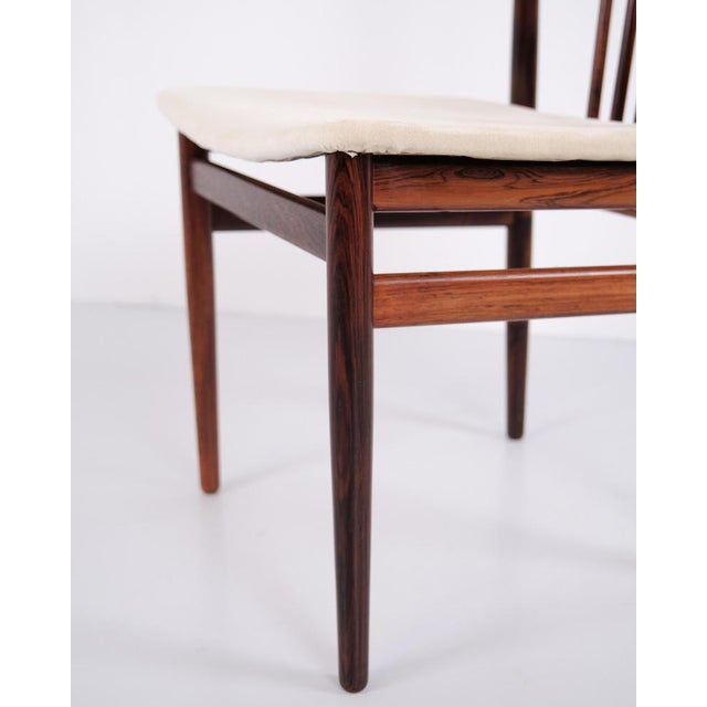 Dining Chairs in Rosewood with Light Upholstery by Henning Sørensen, 1960s, Set of 4 For Sale - Image 11 of 12