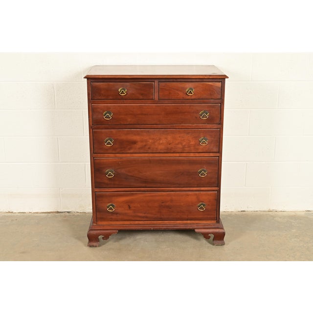 A gorgeous American Colonial, Georgian, or Chippendale style highboy dresser or chest of drawers By L. & J.G. Stickley...