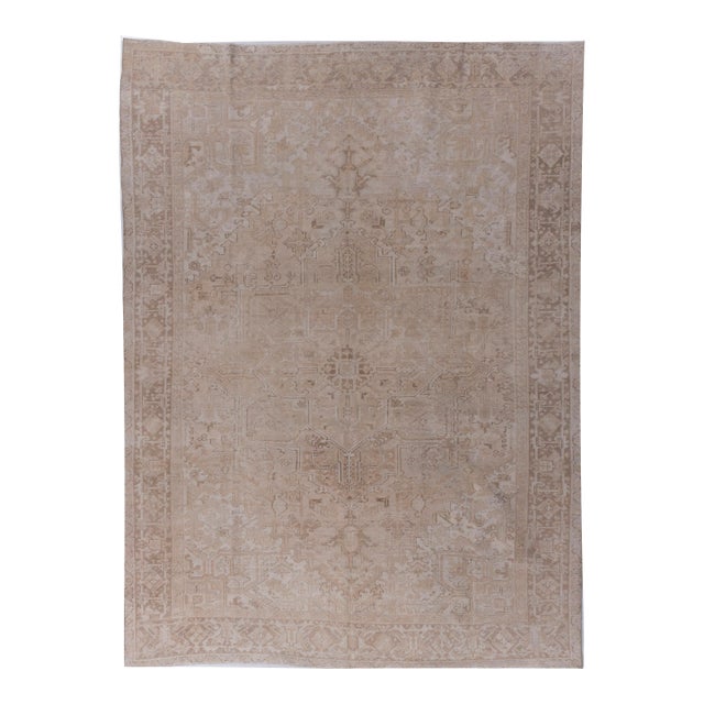 Antique Circa 1920 Taupe Subdued Hand Knotted Rug 8ft X 10ft 9in For Sale