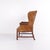Set of George III Style Wingback Armchair and Ottoman in Brown Leather, 1890s For Sale - Image 5 of 15