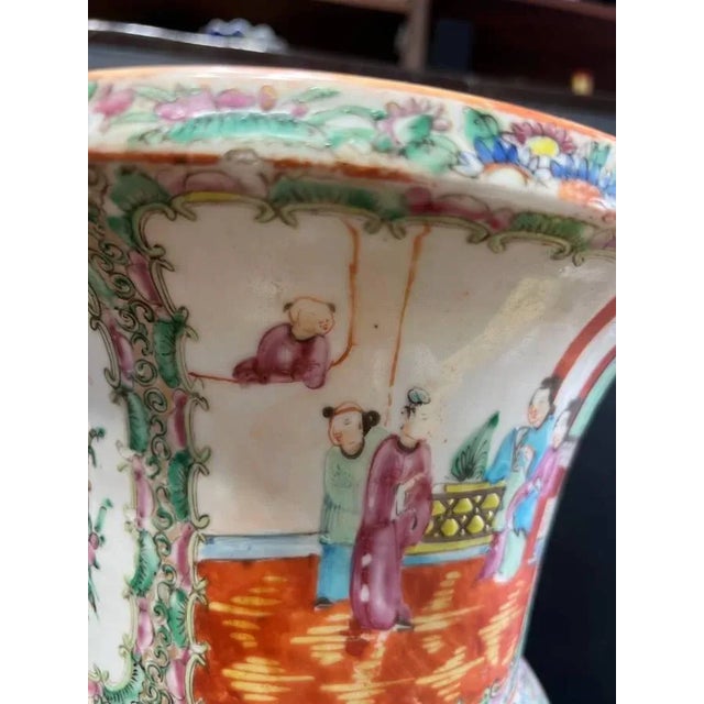 Antique 19th Century Chinese Porcelain Rose Medallion Vase For Sale - Image 18 of 18